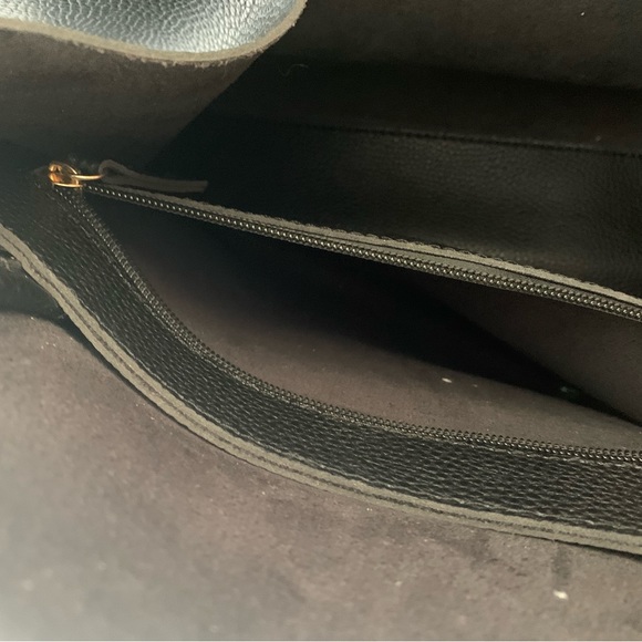 Donna Karan Black Leather unlined tote. Gently used. 15.5x5x13 - Picture 6 of 7